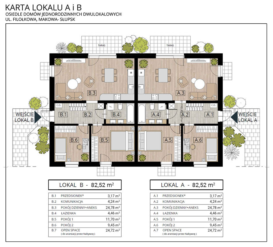 Fiołkowa Park II - plan i karta domku